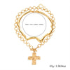 Hammered Cross Pendant Necklace Set